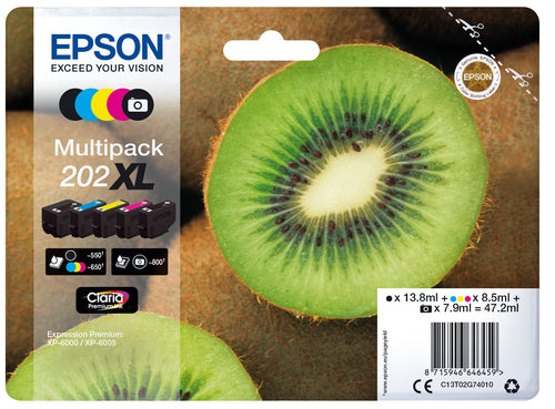 Epson Kiwi Multipack 5-colours 202XL Claria Premium Ink Epson Kiwi Multipack 5-colours 202XL Claria Premium Ink
